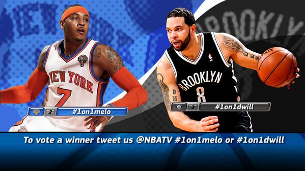 Neither. @NBATV: Tell us who would win 1-on-1 b/w @CarmeloAnthony & @DeronWilliams! VOTE: #1on1Melo OR #1on1DWill http://t.co/RRvkR4yD4W