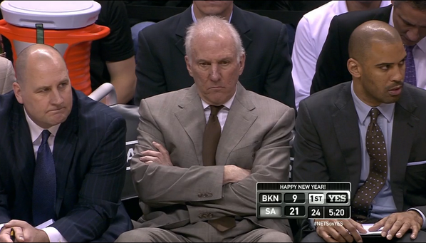 Happy New Years! RT @uuords Gregg Popovich happy with his team's 12-point lead after six minutes http://t.co/lwOhQubTJi