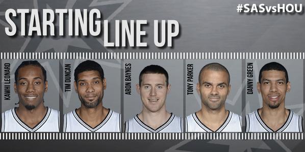 #SASvsHOU STARTING 5️⃣: http://t.co/Lq3sdfPY2Y